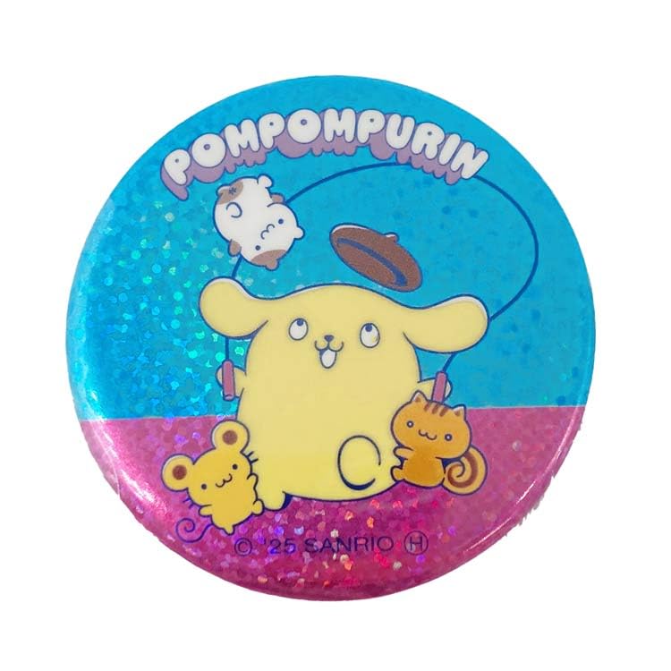 Pompompurin Sparkly Can Badge Blue Unique