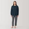 MUJI Loosely Twisted Sweatshirt Long Sleeve Loungewear Size S Women's Set, Navy, (FD1LAA5S)