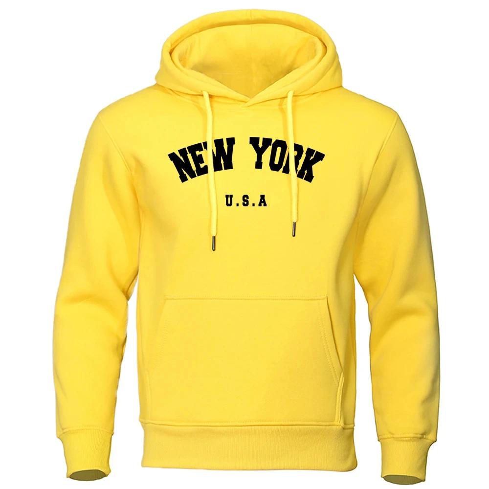 NEW YORK Hoodies mit Buchstabendruck USA City Print Hoody Herren Y2K Mode Lässig Langarm Kapuzenpullover Damen Sweatshirts