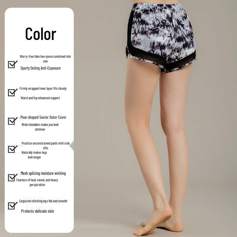 

Женские быстросохнущие сетчатые шорты для йоги: Защищающие от просвечивания эластичные фитнес-брюки три четверти для утренней зарядки. Small цветочный