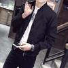 Men's Korean Style Solid Color Baseball Jacket for Autumn