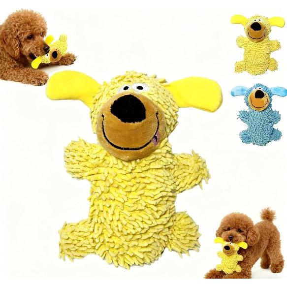 Squeaky Dog Plush Toy, Crinkly Dog Toy, Dog Toys Crinkle, Dog Chew Toys, Crinkle Puppy Toys for Interactive Play(2pcsYellow+Blue)