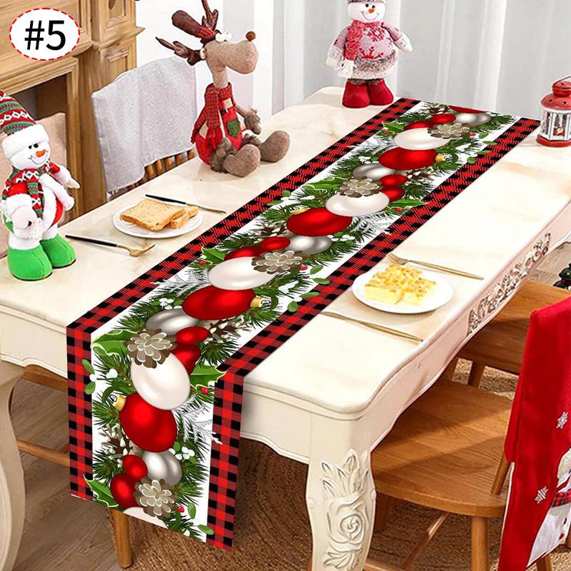 Christmas Themed Table Runner Santa Claus Table Flag Xmas Decor Tablecloth Navidad New Year Gifts Table Party Decor Supplies