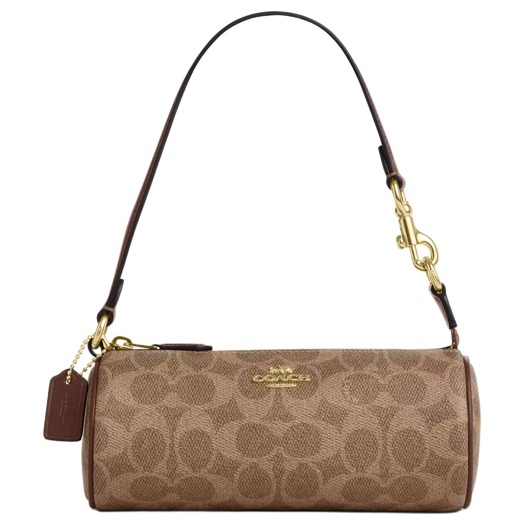 

Coach Nolita 20 Logo PVC And Leather Shoulder Bag Small Women Shoulder Bag Caramel CW809-IMXHE Basic Set (Bag+Dust Bag)