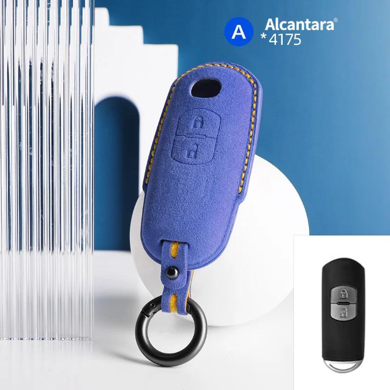 Interior Mouldings Alcantara Car Key Smart Remote Case Cover Shell For Mazda 2 3 6 Cx3 Cx5 Cx7 Cx9 Mx5 2 Buttons Keychain Access