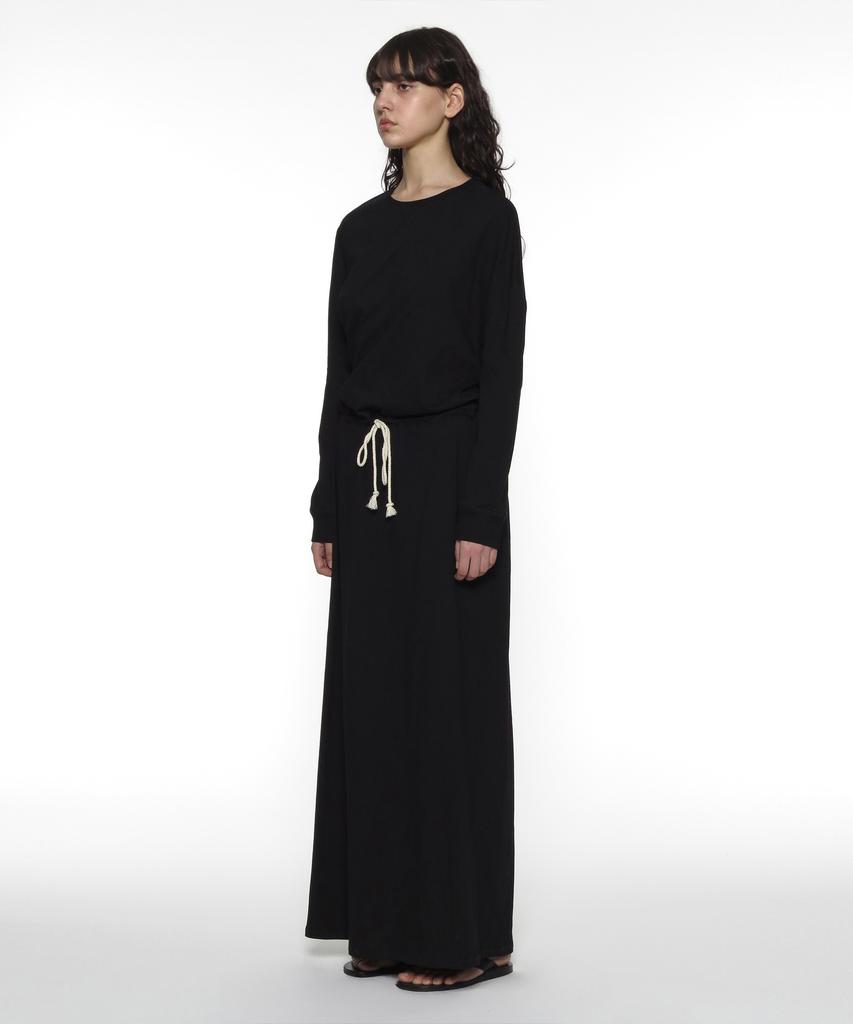 Partimento Woman Pwc Asymmetrical Drawstring Maxi Dress_Black