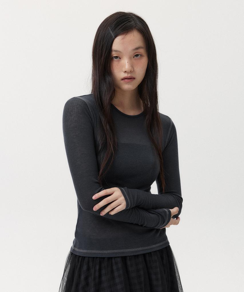 Ohesio Line Trace Long T-Shirt, Charcoal