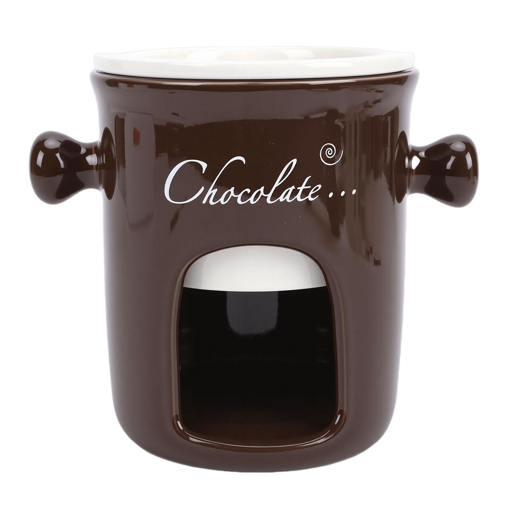 Chocolate Melting Cup Multifunctional Stylish Ceramic Fondue Mug with Fork for Ice Cream Cheese