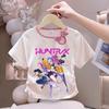 Girls' Fashionized Witch-Hunting Girl Group Top - Summer Children's Round-neck Short-sleeved Pure Cotton T-shirt