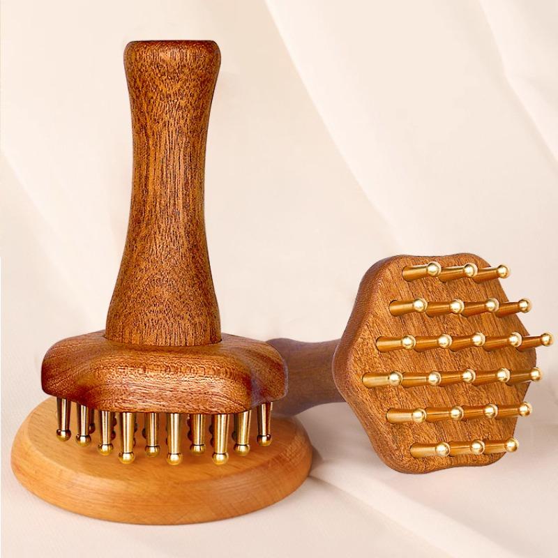 Bärbart Mässing Gua Sha Massageverktyg Huvud Nacke Ben Kropp Meridian Massager Lymfatisk Muskelavslappning Smärta Djupvävnadsmassage