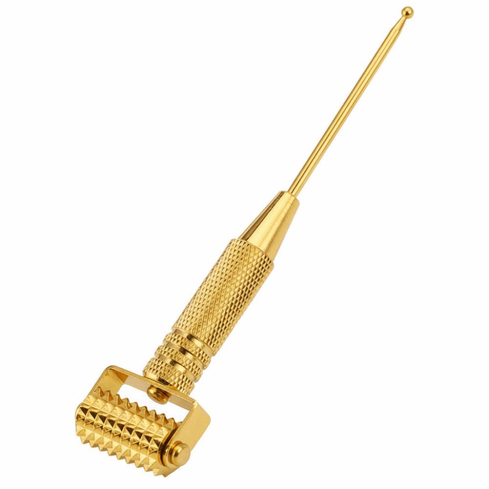 Multifunctional Acupuncture Points Detector Spring Needle Retractable Massage Roller Gold/Silver Ear Massage Tool золотой