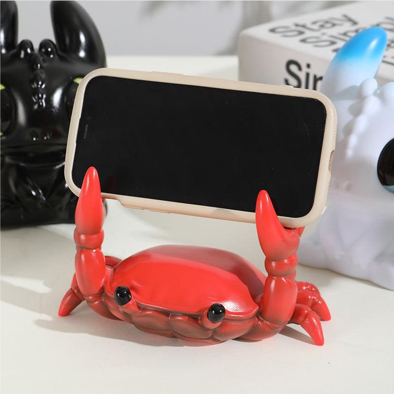 Popular Cute Crab Doll Phone/Glasses Holder - Creative DIY Desktop Cartoon Accessory красный
