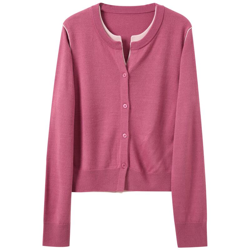 Sancai Women's Faux Two-Piece Knit Cardigan