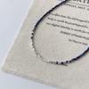 925er Sterlingsilber Lapislazuli Perlen Schlüsselbein Kette Halskette für Damen Farbverlauf Blau Leichter Luxus Stil Lässig Pendeln