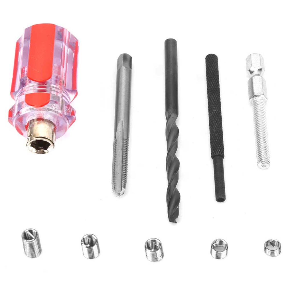 105Pcs Set Stainless Steel Wire Screw Sleeve Thread Repair Insert Kit Tool Set(M5*0.8)