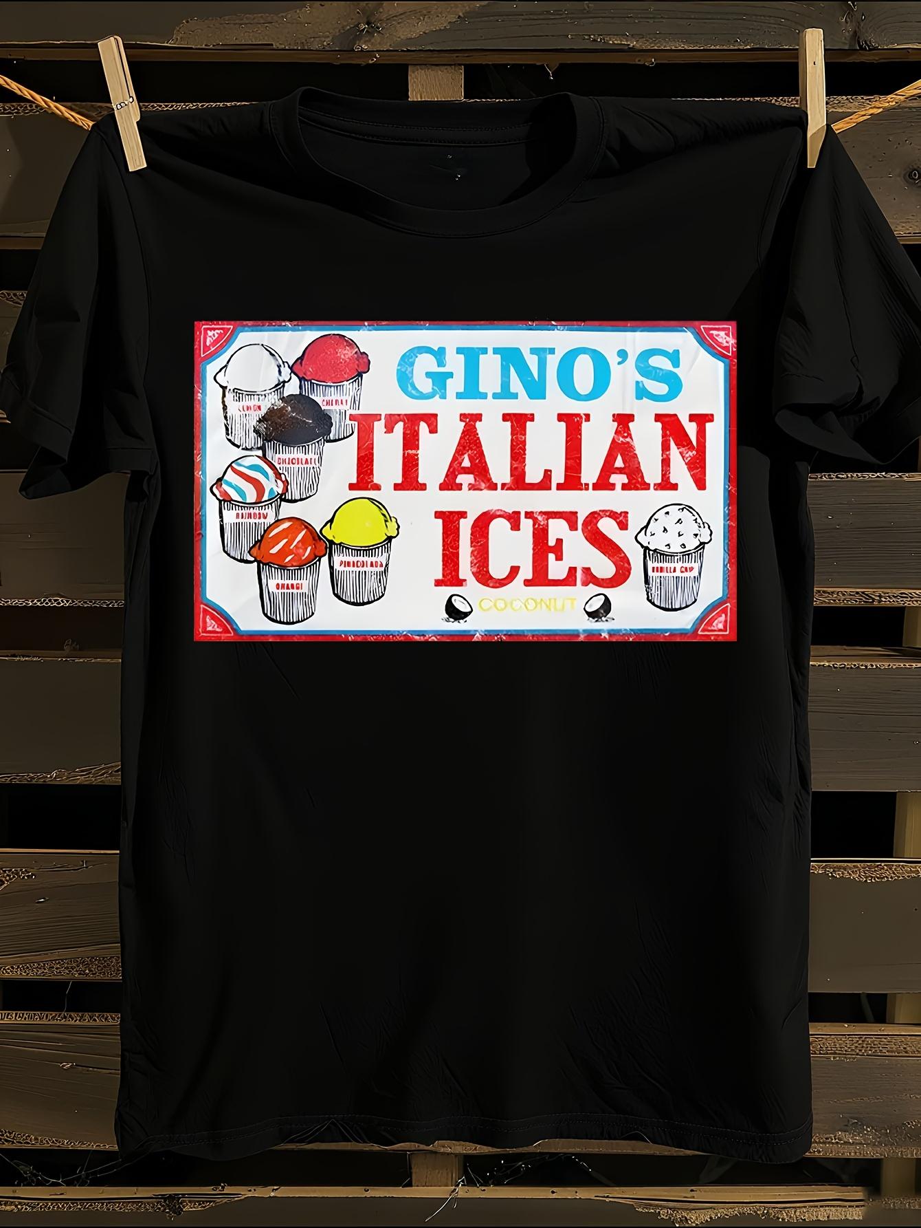 Retro NYC Gino s Italian Ice Pizza and Ice Parlor Graphic... S