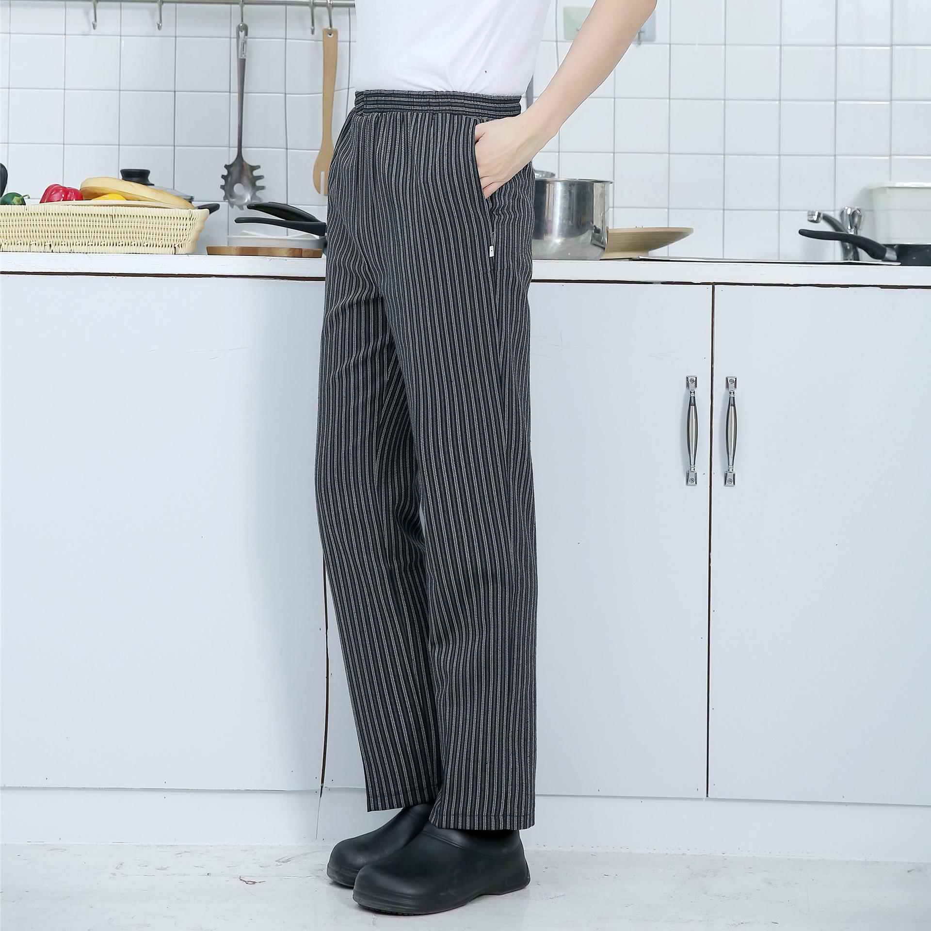 

Унисекс поварские брюки: Черный, дышащий, свободный, эластичный для персонала кухни и отеля M