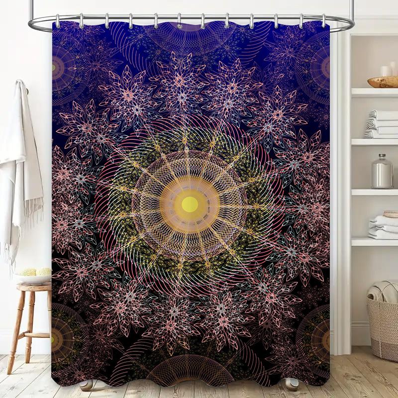 Beautiful And Intricate Pattern Shower Curtain Waterproof And Mildew Proof Bathroom Curtain Modern Home Decoration