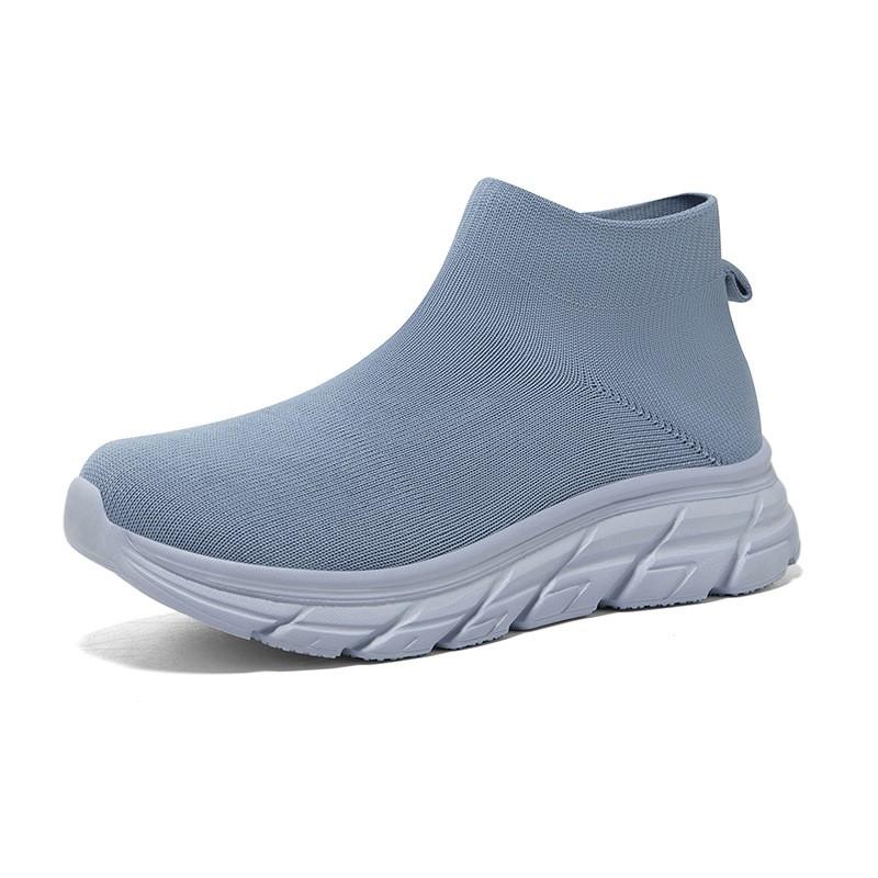 Youth Style Shoes Unisex High-Top Slip-On Sneakers Kids Teens Lightweight Breathable Flyknit Mesh Shoes Comfortable Casual Sport Footwear