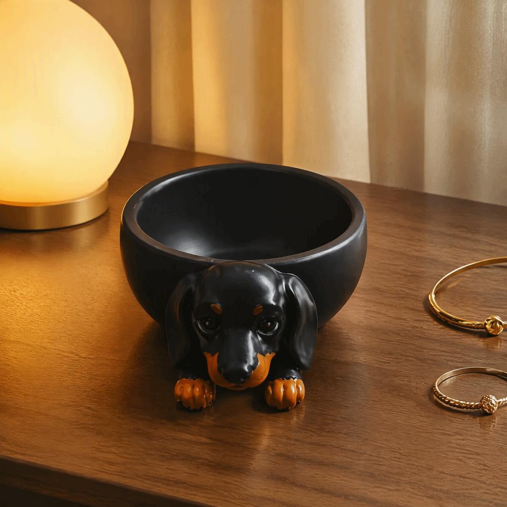 Minimalist Style Dachshund Storage Tray 3D Printed Sausage Dog Planter Bathroom