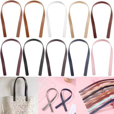 2Pcs PU Leather Shoulder Bag Strap Detachable Bag Handles DIY Replacement Bag Belt Core Stitching Bag Handles Bag Accessory