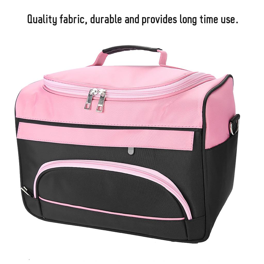 Large Capacity Pro Hairdressing Hair Equipment Salon Tool Carrying Bag Travel Storage Rose Pink