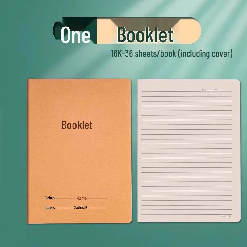 Kraft Paper Language Workbook & Notebook with Horizontal Lines for Junior High Students (16k) - Perfect for 6th & 7th Grade Language Practice