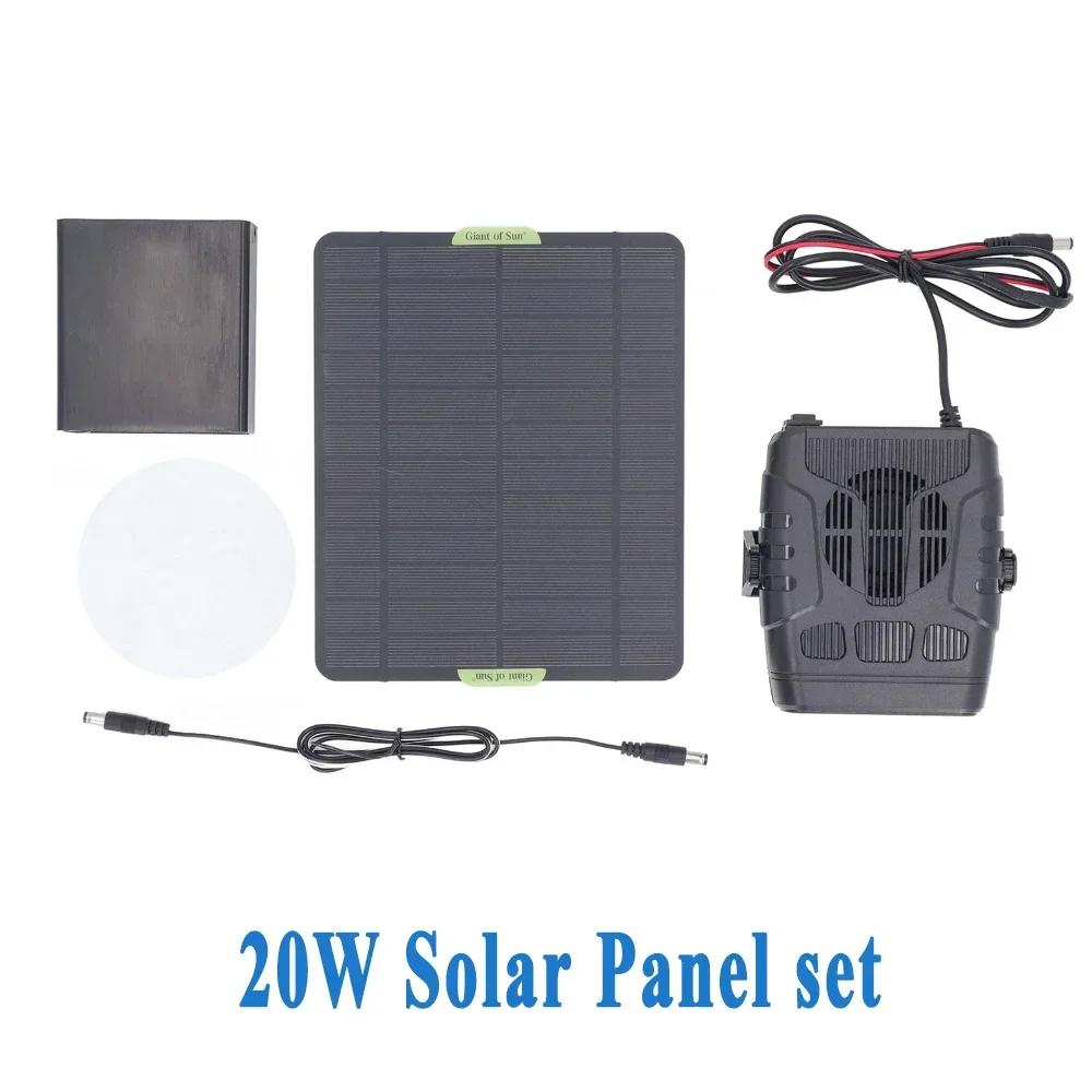 

2in1 Electric Heater Powered Solar Panel Sunlight 12V 20W 30W Winter Drying and Heating Protable Outdoor Camping Car Pets Warmer 20W no battery