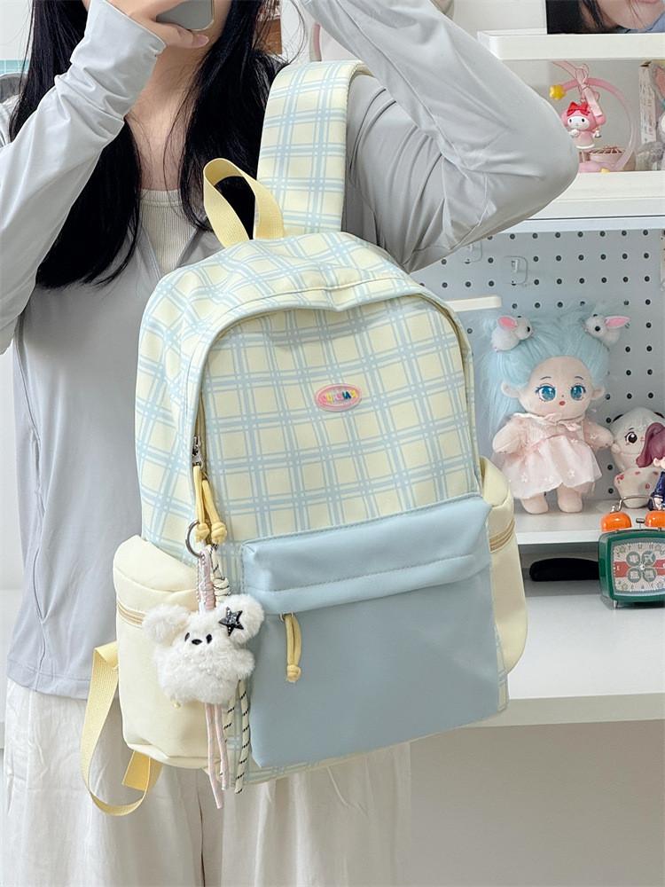Oxford Fabric Girls Backpack With Design For School Use
