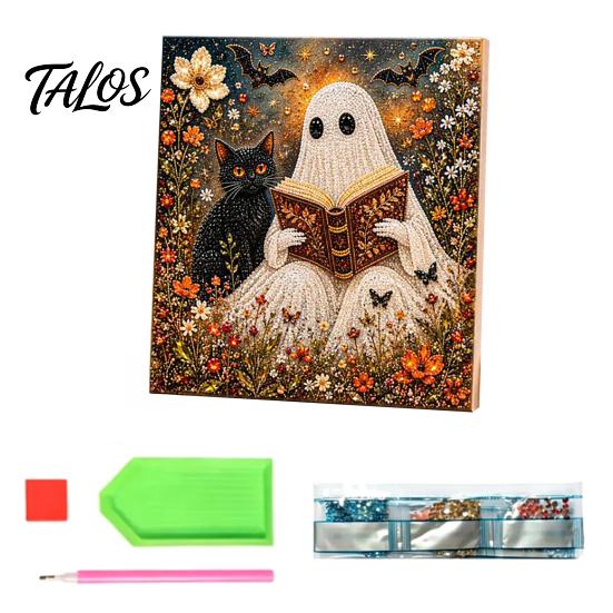 Multi Faceted Bead Painting Halloween Faux Pearl Art DIY Kit, Spooky Cute 3D Beads Crafts Handmade Wall Decor for Adults Beginners, Seasonal