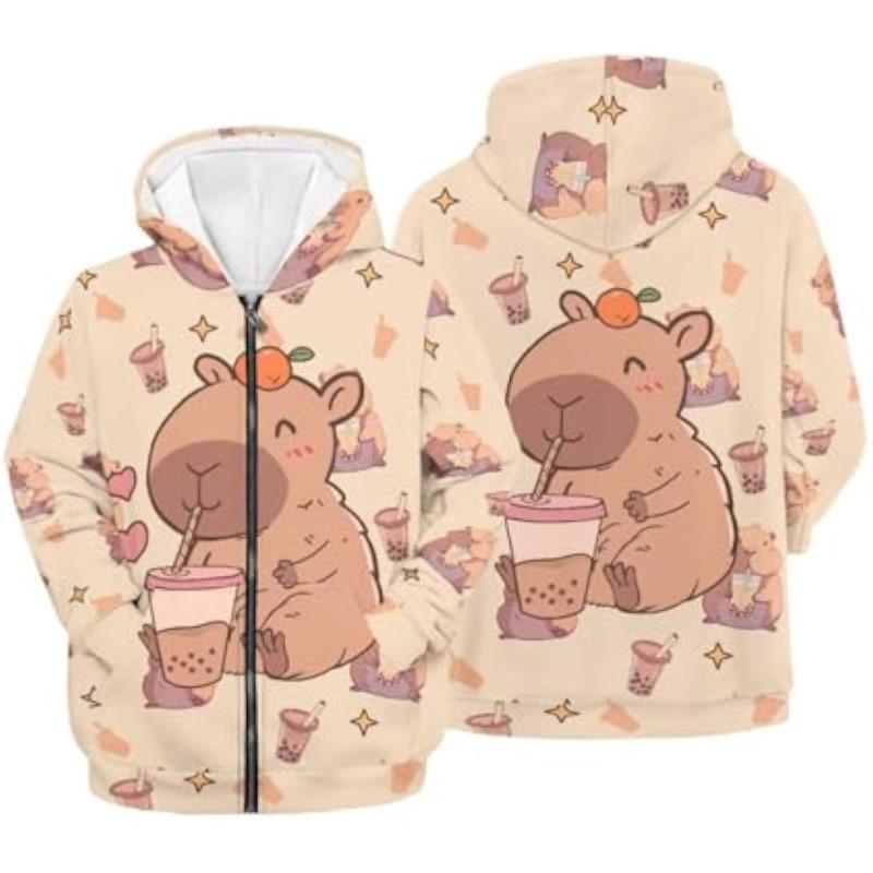 Women'S Zip Up Hoodie 3D Printed Hooded Sweatshirt Hoody Coat with Pocket