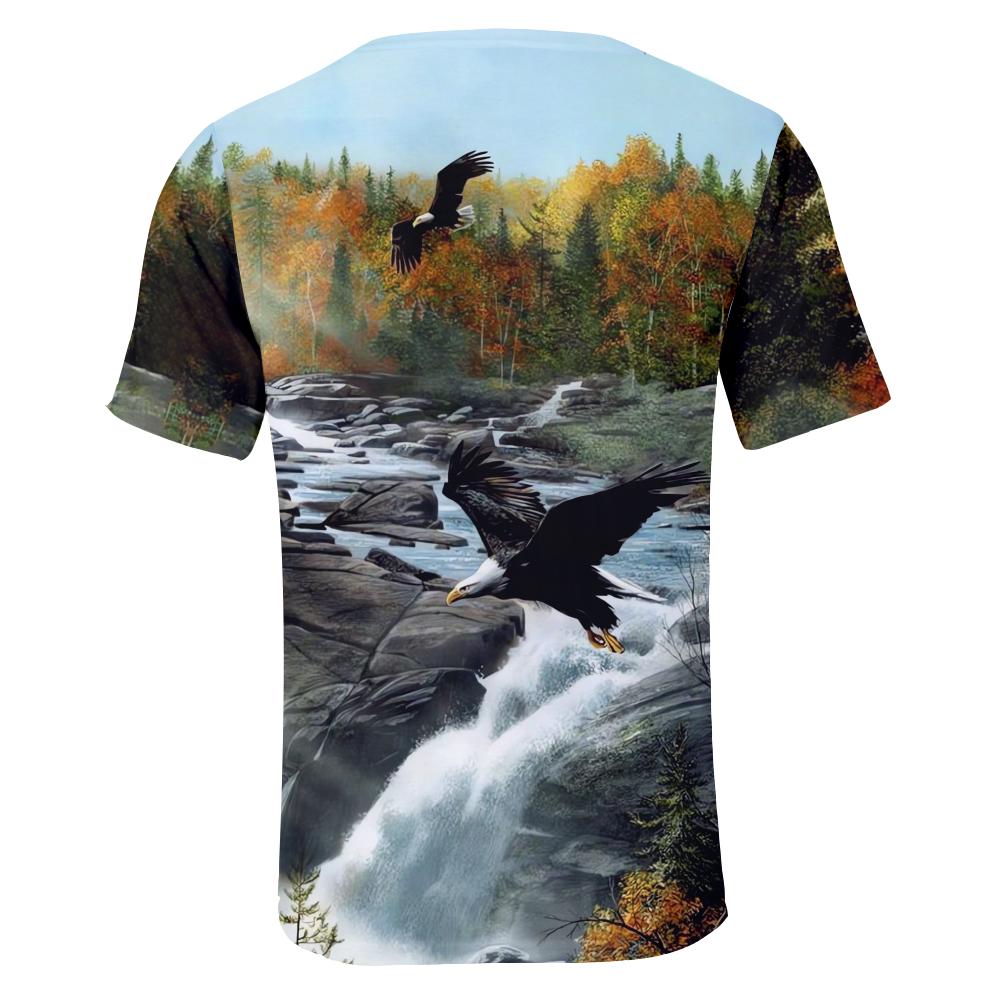 3D Printing Eagle Tshirts Shirts for Men Round-Neck Youth Adult Costume