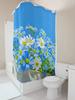 Stylish Shower Curtain with Beautiful Blue and White Daisy Flowers Suitable for Wet and Dry Separation Spring Home Decor