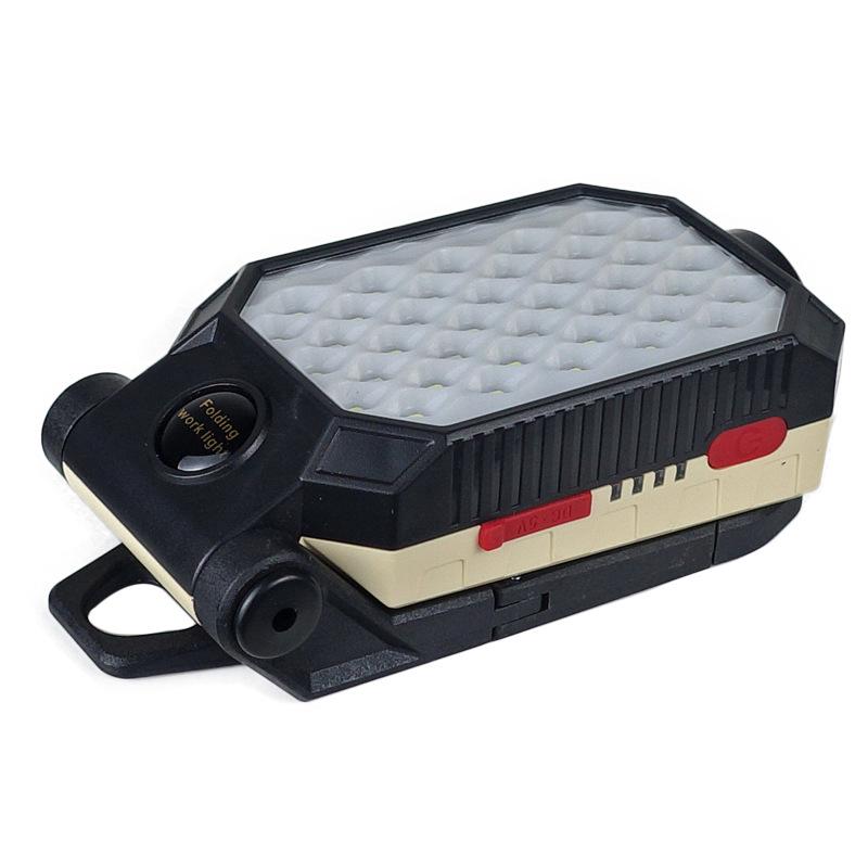 Rechargeable Foldable LED Work Light with Magnet - Portable USB Camping Light (Red & Blue)