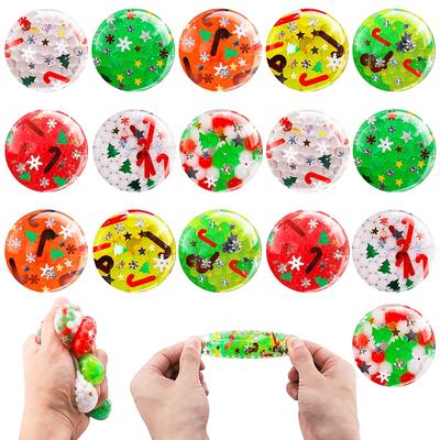 5/10/20 Stück Weihnachten Quetschbälle Glitzer Druckball Kinder Erwachsene Stressabbau Sensorisches Spielzeug Geburtstagsgeschenk Pinata-Füllung