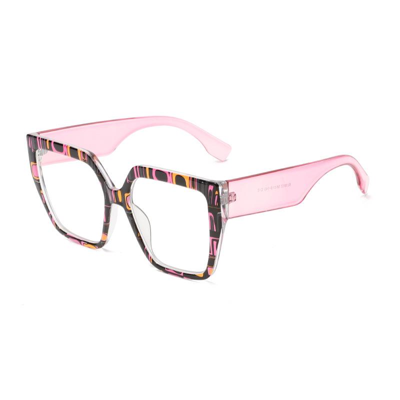 Multicolor Oversize Square Anti Blue Light Glasses New Trendy Women Men Blue Light Blocking Glasses розовый