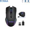 JOMAA Wireless Gaming Mouse, Rechargeable, RGB Backlit, 1600 DPI, Mouse Jiggler