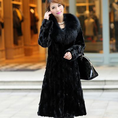 New Special Imitation Fur Coat Autumn and Winter Long Mink Fur Coat, Fox Big Fur Collar European and American Large Size Women's Clothing