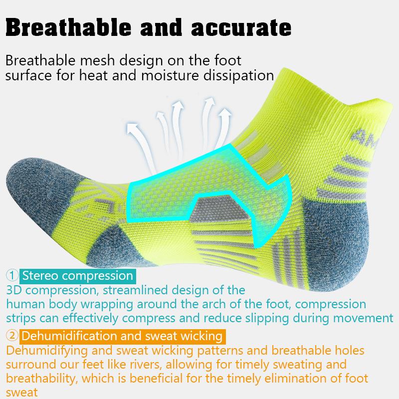 Professional Marathon Running Sock Men Women Sports Fitness Thickened Cushioned Short Tube Low Cut Boat Ankle Socks Professiona