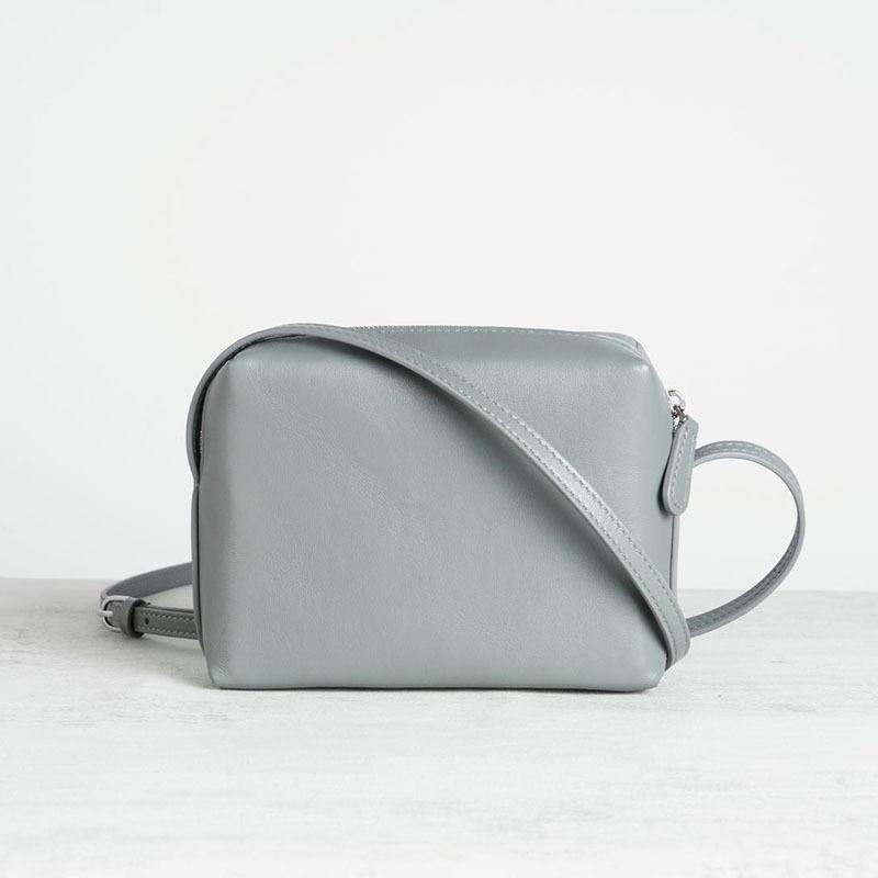 Import Ultra-Simple Row Series Regent Cowhide Bag Full Cowhide Inside And Out Single Leather Strap Mini Square Bag For Women