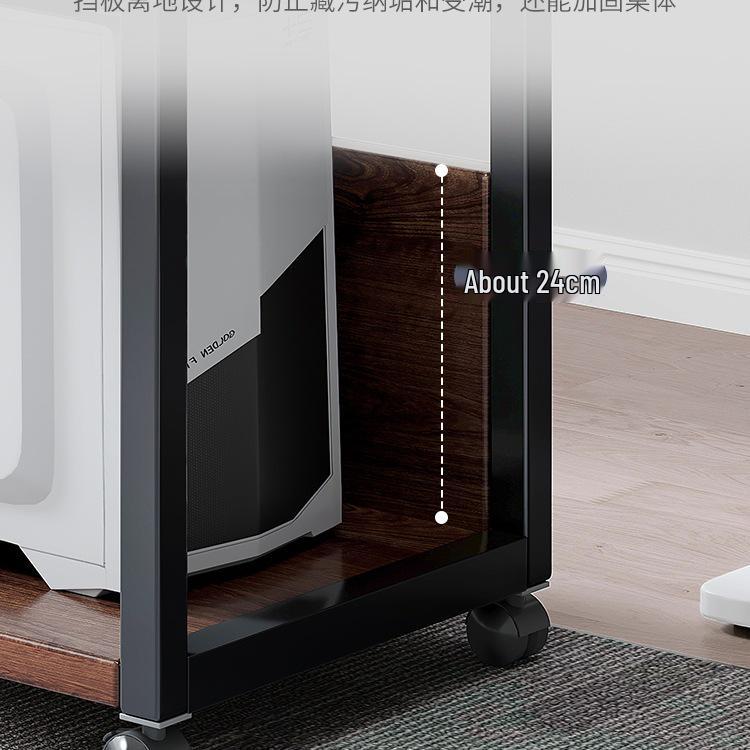 Floor-Standing Multi-Layer Mobile Printer Rack & Computer Host Organizer Cabinet