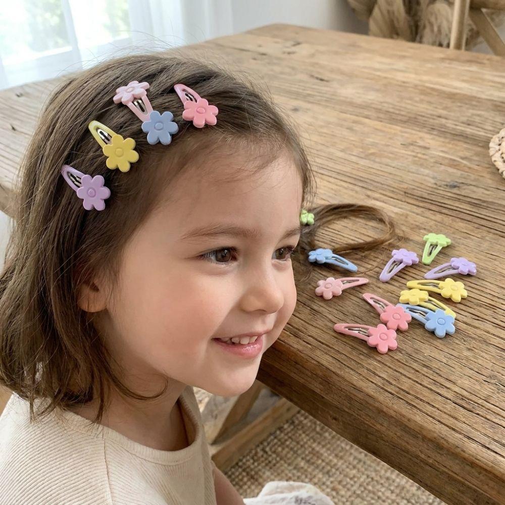 8/16 pcs/set Plastic Multicolor Bownot Hair Clips Flower Hair Barrettes Y2K Bangs Hairpin Kids