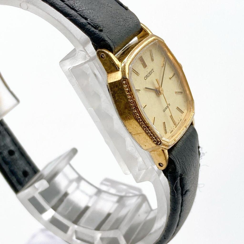 Used 405 ORIENT Ladies Watch Quartz Battery Replaced Working Gold