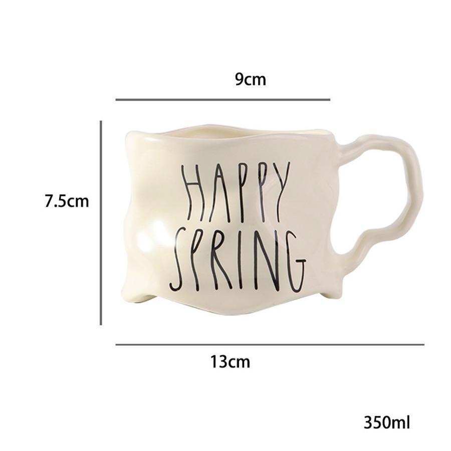 Creative Ceramic Irregular Mug Pair Simple Couple Cup Gift Office Coffee Cup Breakfast Milk Tea Cup