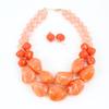Bohemian Maxi Necklace for Women Double Layer Beads Chain Resin Gem Vintage Statement Choker Jewellery