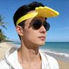 Novelty Palm-Shaped Hat in Yellow, Portable Casual Outdoor Headwear for Fun Outfits, Travel, Parties, Festivals, and Photo Styling