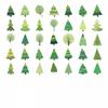 35pcs Festive Tree Stickers Cute Nature Christmas Stickers  Stickers For  Laptop Luggage Scrapbook Diary Sticker