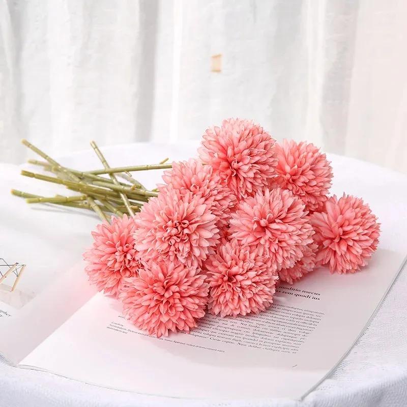5Pcs Artificial Hydrangea Flower Bouquet Living Home Room Decoration DIY Vase Flower Fake Plants Party Table Wedding Decor