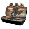 Set Of Car Seat Covers Featuring A Christmas Horse And Sunset Theme, Suitable For Various Vehicles. Stylish And Durable, This Co