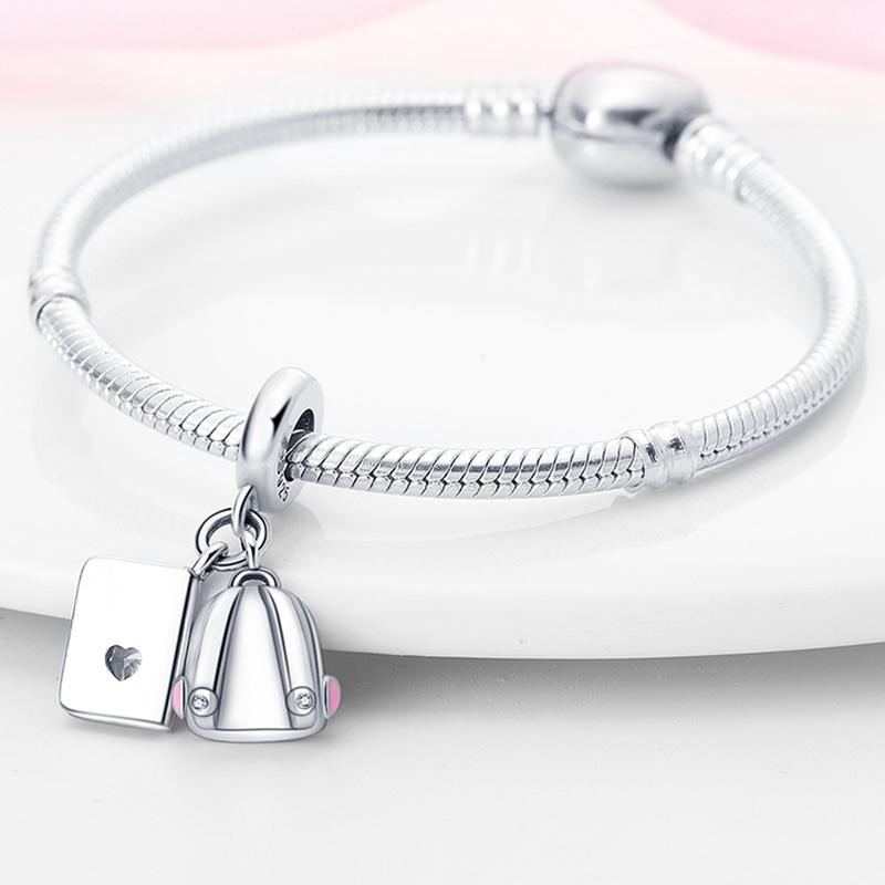 925 Silver Happy Graduation Charm Beads DIY Jewelry Fit Necklace Bracelets KeyChain For Women